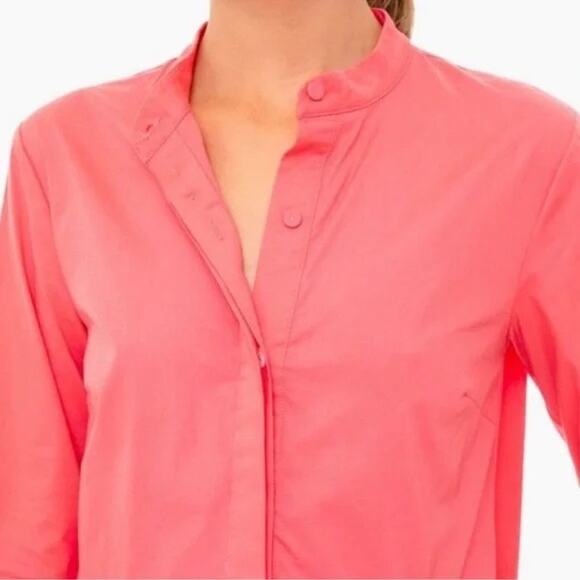 NWOT Tuckernuck Royal Shirt Dress Poppy Pink Preppy Barbiecore | SZ L - Picture 2 of 12
